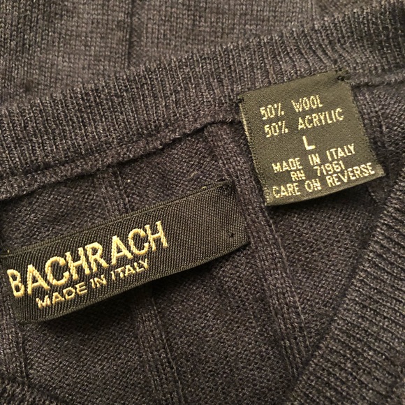 Bachrach slate gray v-neck sweater - Picture 4 of 4
